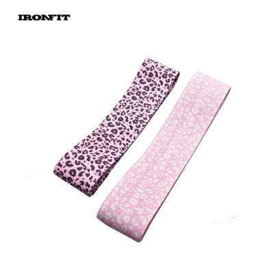 China 3 resistance levels for choice rolling non pink leopard patterned custom fabric booty bands for sale