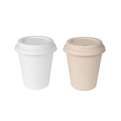 China Wholesale Disposable Biodegradable Sugarcane Bagasse Container Office Tableware Coffee Party Eco-Friendly Paper Cup With Lid for sale