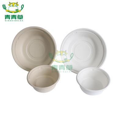 China Biodegradable Anti-hot Sugar Cane Food Grade Takeout Round Bowl Paper Bowl for sale