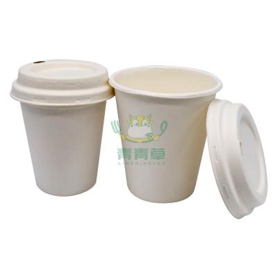 China 12oz Biodegradable Compostable Coffee Mugs With Lids Biodegradable Tea Cup Disposable for sale