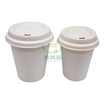 China 8 Ounce Bagasse Sugar Cane Beer Coffee Mug Biodegradable Cup Lid Supplier for sale