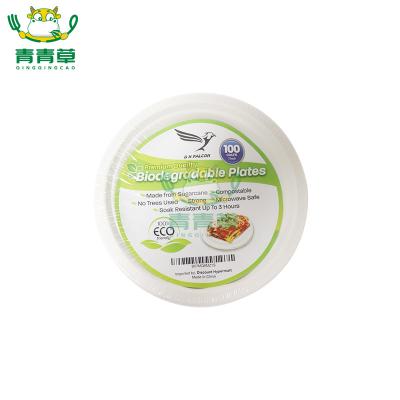 China Factory Round Biodegradable Degradable Fiber Disposable Tableware China Supplier for sale