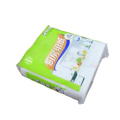 China OEM 2 Rolls Wholesale Sports A Pack Kitchen Paper For Oil Absorption Kitchen Paper Wood Pulp Kitchen Blank Paper Towel for sale