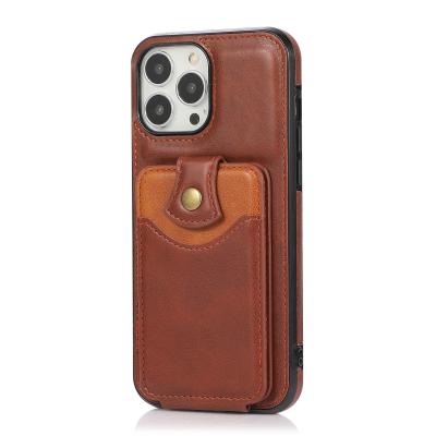 China Shockproof For iPhone 12 Pro Cover Leather Mini Mobile Phone Cover Card Holder Wallet For iPhone 13 Pro Max Bumper Case for sale