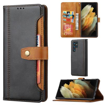 China Luxury Shockproof PU Leather Shockproof Cover For Samsung S22 S21 Note 20 Ultra Flip Case With Full Protection for sale