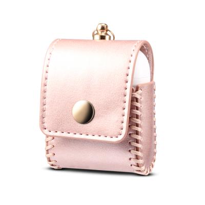 China Handmade For Airpods Pink 1 Custom Wireless Apple Case Earphone Keychain PU Leather Protective Case For Airpods 2 for sale