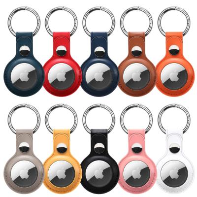 China Anti-fall in Running Tracker Accessories Pet Cover Device Airtags Collar Keychain Leather Key Chain Dog Collar for Airtag Cases for sale