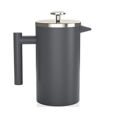 China Sustainable Luxury Rubber Paint 1000ml Stainless Steel French Press With Thermometer for sale