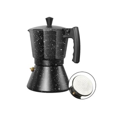 China Sustainable Top Selling Aluminum Composite Bottom Moka Pot Espresso Cooks Coffee Custom Italy Coffee Maker for sale