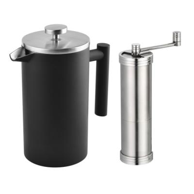 China Sustainable Stainless Steel Coffee Press and Coffee Grinder Sets for sale