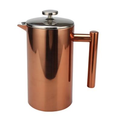 China Sustainable Single Different Color Stainless Steel Double Wall Coffee French Press for sale