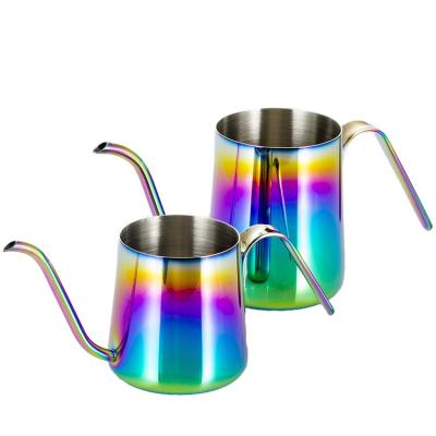 China Sustainable Luxury Dazzle Color Stainless Steel Drip Coffee Pot Pour Over Kettle for sale