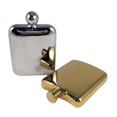 China Shenzhen factory direct sale 6oz stainless steel portable mirror polished hip flask for sale