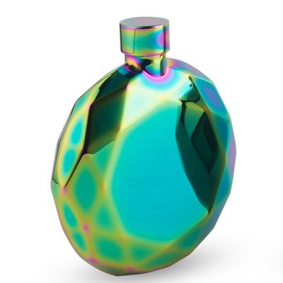 China Classic Colorful Diamond Shape 5oz PVD Stainless Steel Diamond Hip Flask for sale