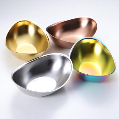 China Sustainable High Quality Unique Colorful Seafood Salad Bowl Food Stainless Steel Serving Bowls for sale