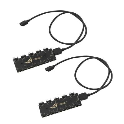 China 5V 3 Pin /12V 4IN Interface 10 RGB Sync HUB Splitter Electronic Extension Cable For GIGAOCTET AURA Motherboard RGB Fan for sale