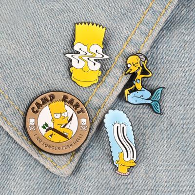 China factory wholesale 3D Enamel Safety Pin Cartoon Figure Brooches Metal School Badge Lapel Pin Maker for sale