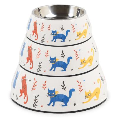 China Cow Sustainable Fashion Unique Round Dogs Cats Feeder Thickened Stainless Steel Pet Rubber Bottom Bowls for sale