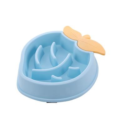 China Non-Toxic Preventing Viable Pet PP Choking Food Grade Licking Tray Pet Peach Shaped Slow Eating Bowl for sale