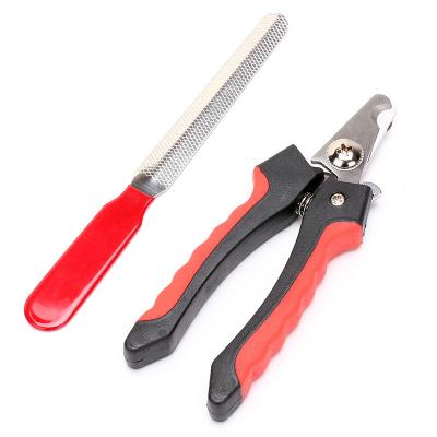 China Viable Professional Dog Cat Pets Nail Clippers Safety Guard Stainless Steel Trimmers With Free Nail Folder for sale