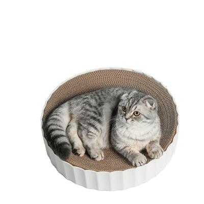 China Wholesale Cheap Viable Round Sisal Inner Core Kitty Scratch Board Novelty Toy Replaceable Cat Scratch Pads for sale