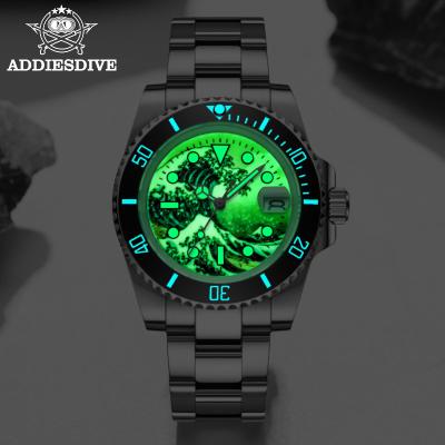 China addies brand automatic mechanical watch Kanagawa water ghost date [NH35] men's watch surf watch 316L steel luminous factory wholesale for sale