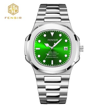 China Luminous Date FENSIR Stainless Steel Strap Water Automatic Ghost Square Men Watch Luxury Classic Quartz Watch Factory Direct Selling OEM for sale