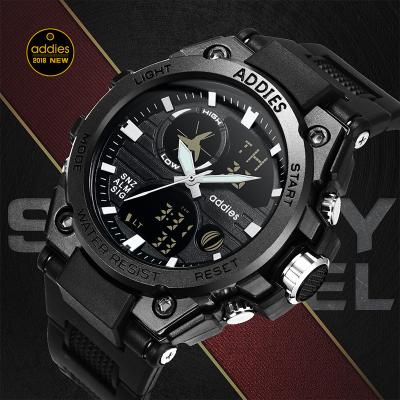 China New Student Multifunctional Watch ABS Case Men's Electronic Date Watch Wholesale Automatic Waterproof Sport Outdoor LED Dual Date Watch for sale