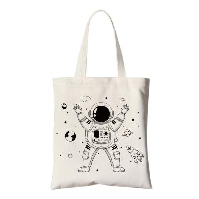 China For Kids For Kids Doodling / Gifts Customized DIY smallhand Painted Graffiti Canvas Tote Bags For Creative Kids for sale