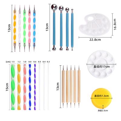 China 41PCS Silica Gel Paper Acrylic Metal Sponge Dot Kit Wooden Mandala Dotting Tool Kit for sale