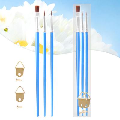 China For Promotional Oil Artist Acrylic Paint Brush Set, 2 Pcs Scratch Brush and 1mini Flat Brush for Kids Children Painting for sale