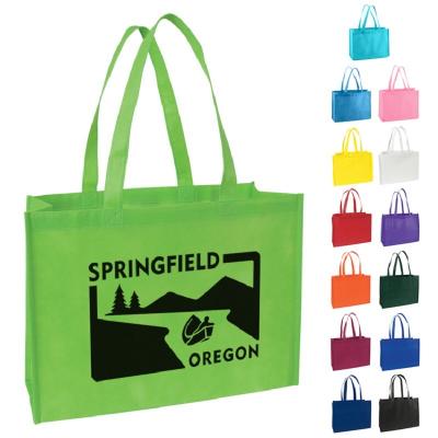 China Folding Cheap Promotional Shopping Foldable Non Woven Tote Bag With Printed Logo for sale