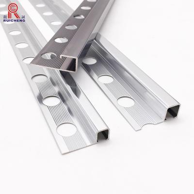 China Modern China Factory Protective Decorative Aluminum Profiles Strip Gold Strip Trim Square Shape Ceramic Tile Ledge for sale