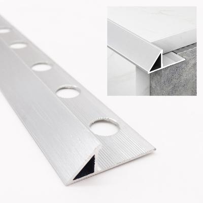 China Modern Triangle Shape Transition Edging Cover Strips Profile Silver King Aluminum Tile Trim for sale