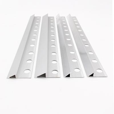 China Modern Plastic Transition Strips Spacers Trim Silver Edged Aluminum Profile Tile Motion Joints for sale