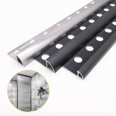 China Modern Round Corner Ceramic Tile Edge Shaped Aluminum Pad Ceiling Trim for sale