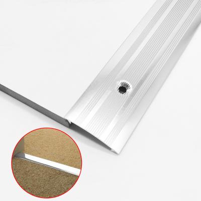 China Modern Bullnose Curved Steel Silver Trim Threshold Aluminum Transition Cover Strips For Carpet And Flooring for sale