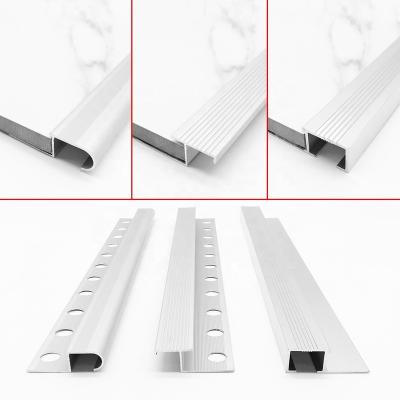 China Factory OEM Logo Durable Stair Edge Modern Aluminum Staircase Tile Trim Anti-Slip Sniffing Strip for sale