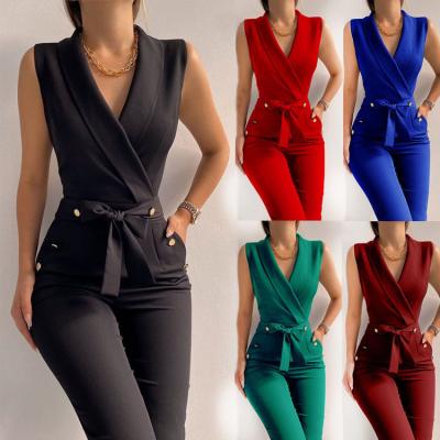 China 2023 Sustainable Women Clothing Fashion Summer Overalls Pants One Piece Overalls Girls Slim Clothes For Ladies Bodycon Workout Overalls for sale