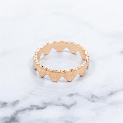 China Alloy Metal Jewelry New Arrival Fashion Design Delicate Heart Links Ring With Crystal Rhinestone For Women Men Gold Plated for sale