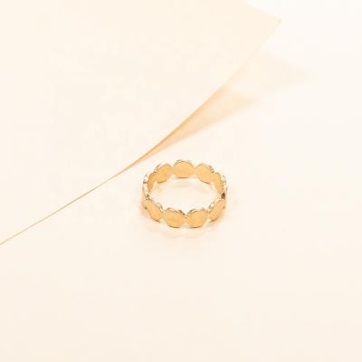 China Delicate Alloy Metal Jewelry New Arrival Fashion Design Disc Ring With For Women Men Gold Plated for sale