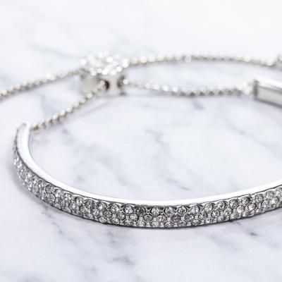 China New Design Popular Metal Paved Rhinestone Crystal Bracelet For Women for sale