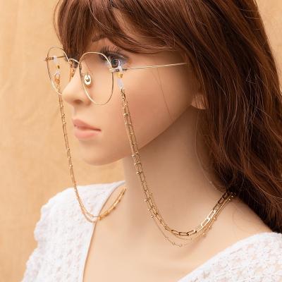 China New Design New Design Gold Chains Face Glasses Necklaces Fashion Masking Chain Necklace for sale