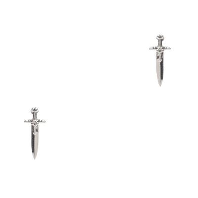 China Real 925 Sterling Silver Plating Brass Stud New Design Fine Gold Fashion Jewelry Bold Women's Sword Style Earrings Wholesale New Arrival Real for sale