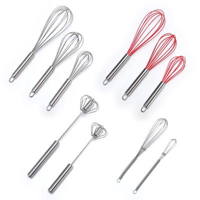 China Viable Semi-automatic Metal Manual Stainless Steel Egg Mixer Mixer Milk Frother Milk Foamer Egg Beater for sale