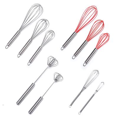 China Viable Semi-automatic Metal Manual Stainless Steel Egg Mixer Mixer Milk Frother Milk Foamer Egg Beater for sale