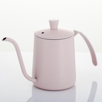 China Hot Selling Sustainable Light Pink Pour Over Coffee Drip Kettle Stainless Steel Gooseneck Coffee Tea Kettle for sale