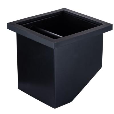 China Sustainable New Arrival Square Blow Chute Coffee Trash Bin Black Color for sale