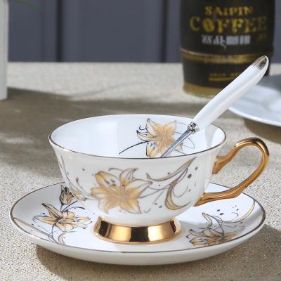 China Viable Wholesale Bone China Coffee Cup European Afternoon Tea Set for sale