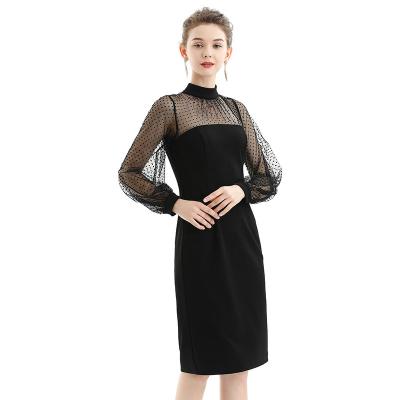 China ND030 Anti-Static Dresses Women Sexy Long Lantern Sleeve Casual Dress Women Dress for sale